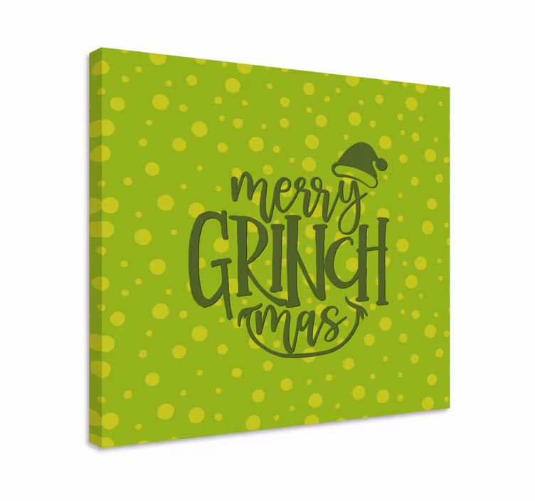Merry grinchmas greeting platno za notranjo opremo - TenStickers