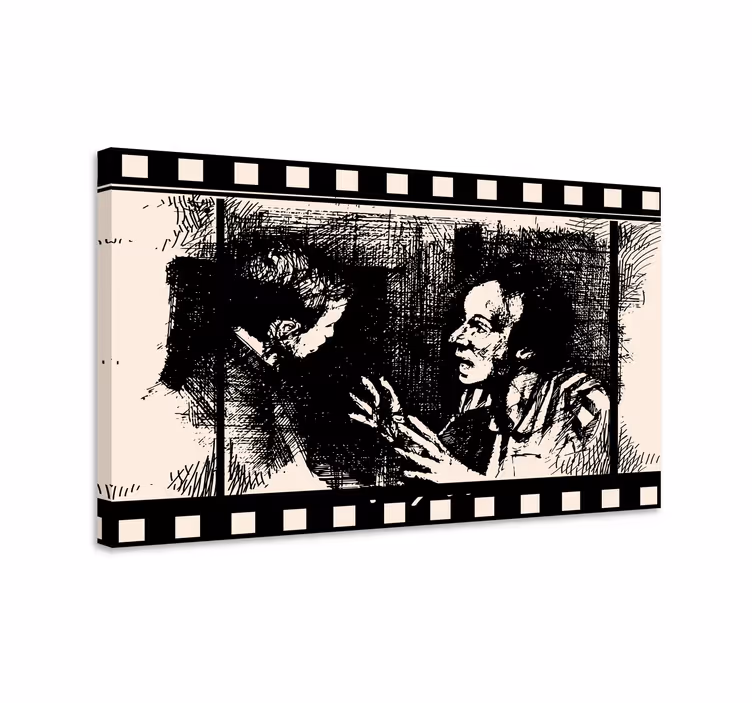 Dialogue on film krogovna slika na platnu - TenStickers