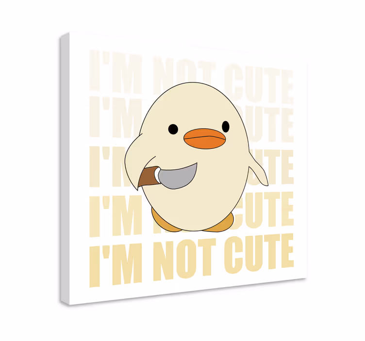 Cute duck character mačje platno za steno - TenStickers
