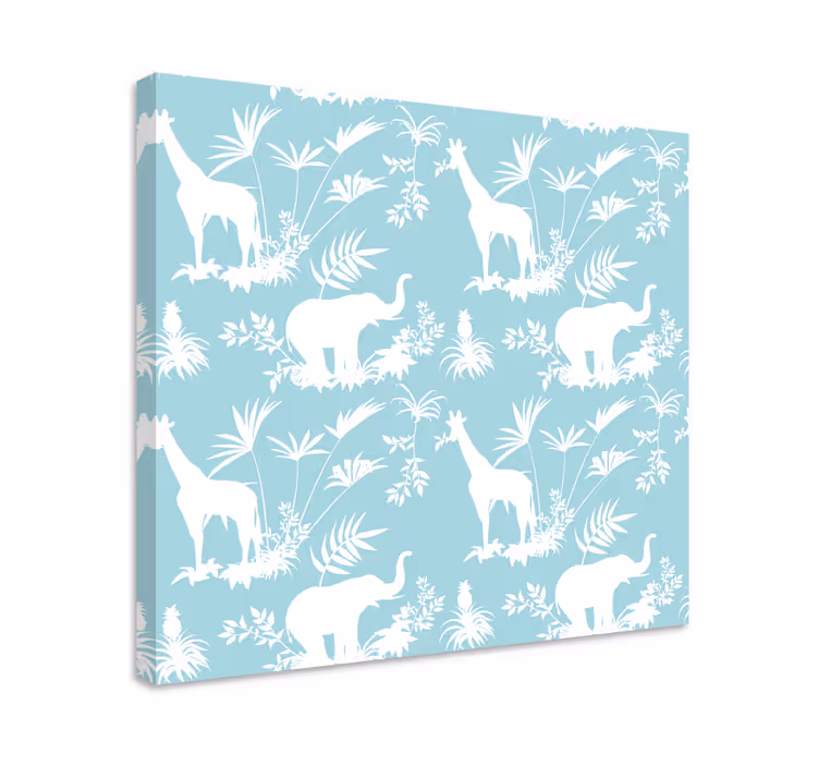 Slon in žirafa olifant slika na platnu - TenStickers