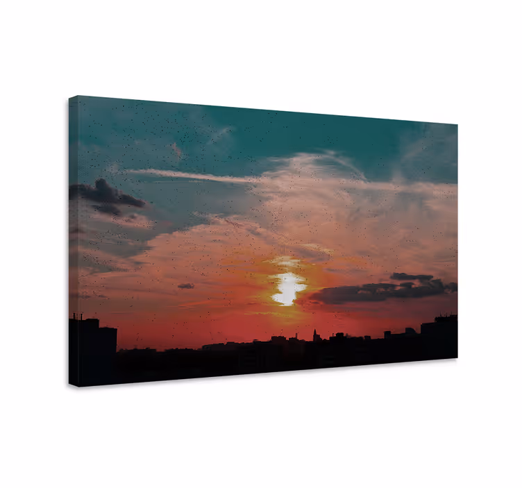 Oblačno nebo elegantno oblikovanje pokrajina platno - TenStickers