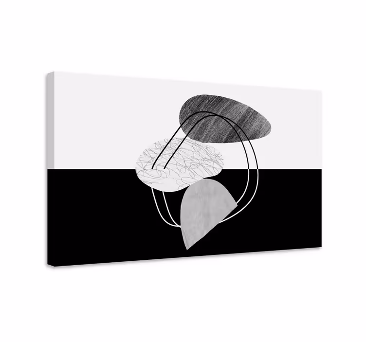 Risbe iz črno -belega kamna na platnu - TenStickers