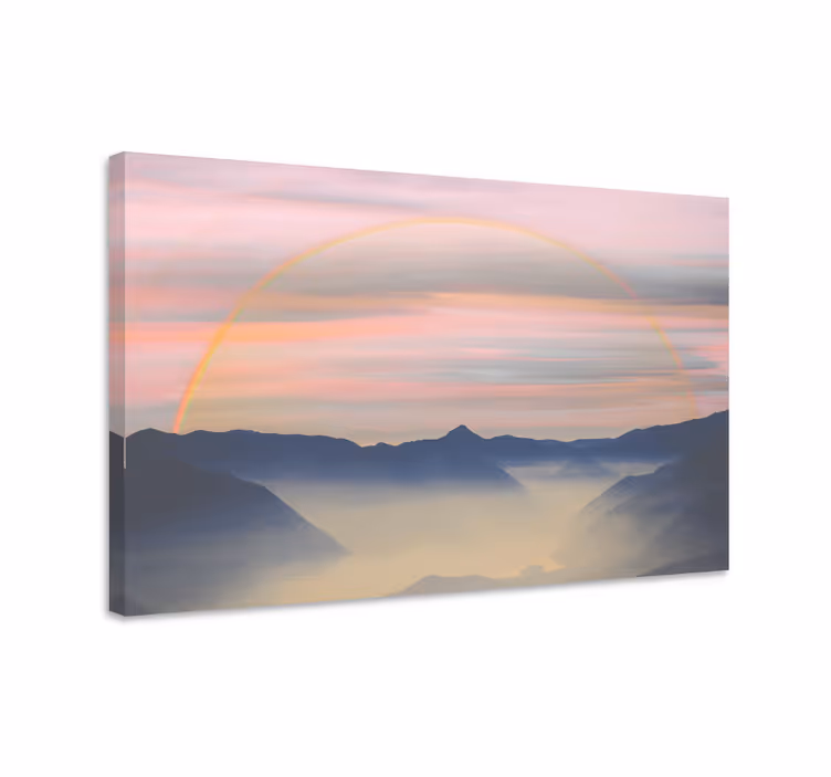 Mountain mist landscape platno slika zemljevidov - TenStickers