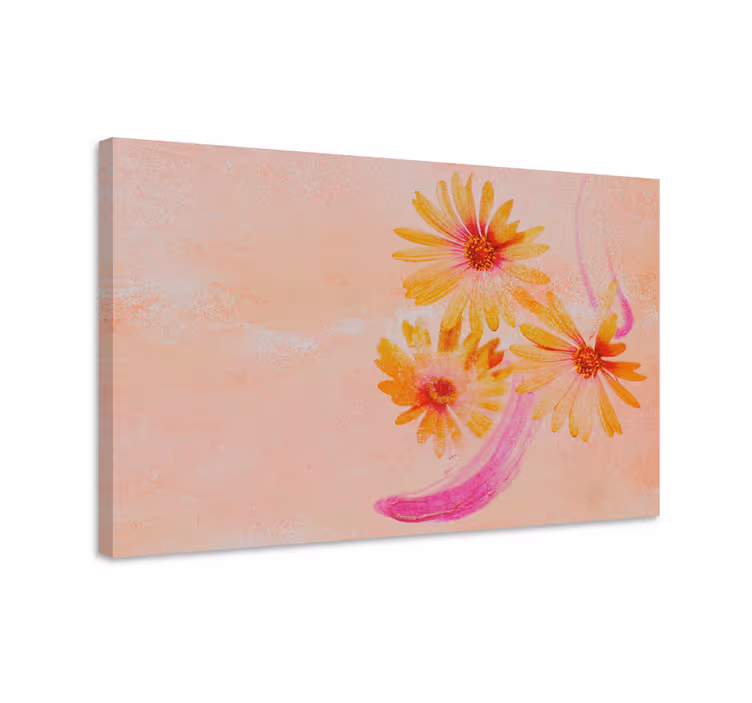 Sunlit floral touch slikarsko platno z rožami - TenStickers