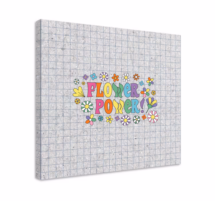 Flower power slogan retro platno - TenStickers