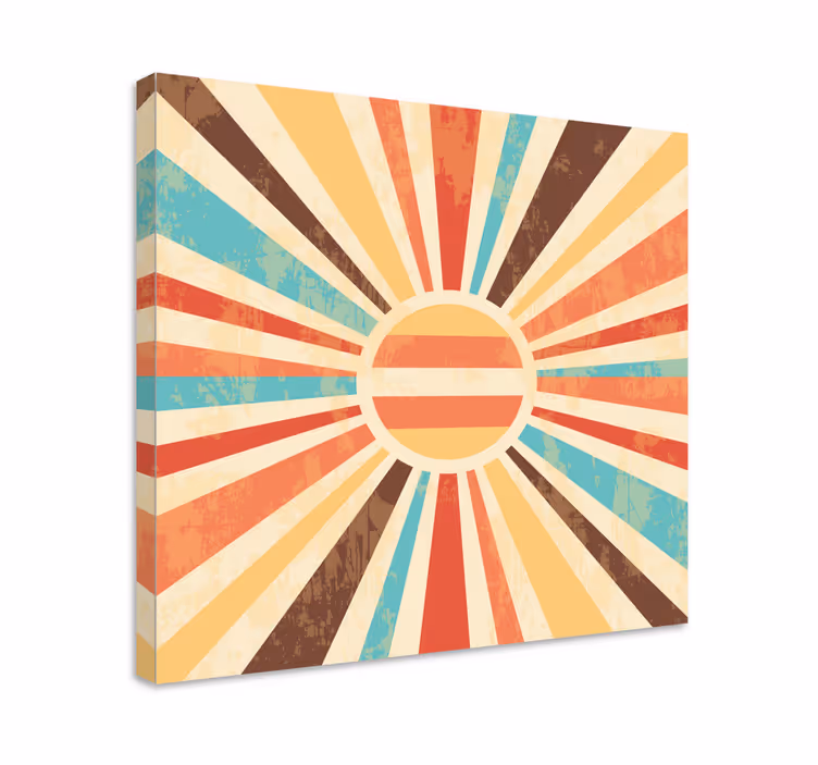 Pisano retro sončni žarki retro platno - TenStickers