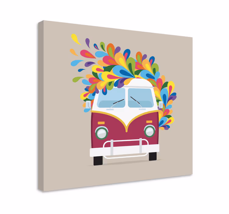 Retro vehicle splash tisk video iger na platno - TenStickers