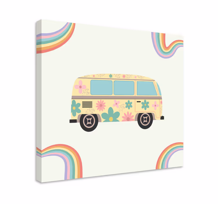 Cvetlični retro kombi drugačna platnena slika - TenStickers