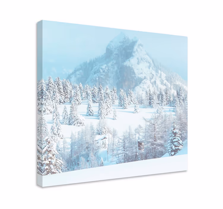 Snowy mountain view platno slika zemljevidov - TenStickers