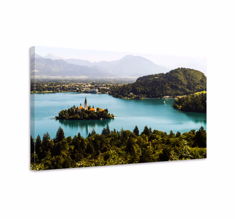 Miren jezerski otok platno slika zemljevidov - TenStickers