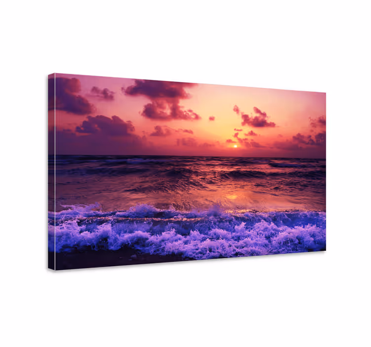 Vibrant sunset waves platno slika zemljevidov - TenStickers
