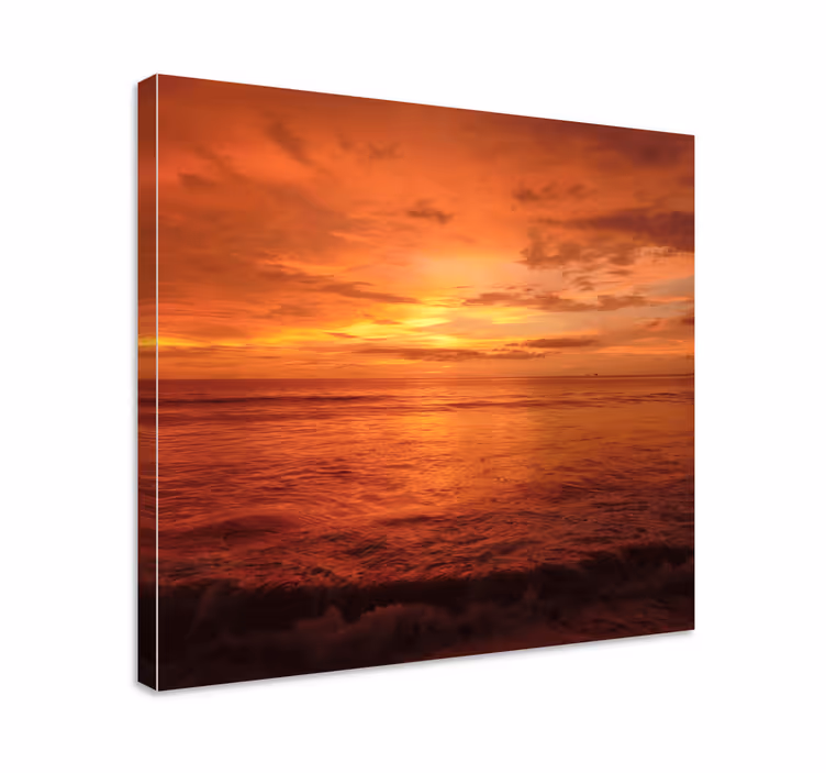 Sunset over ocean platno slika zemljevidov - TenStickers