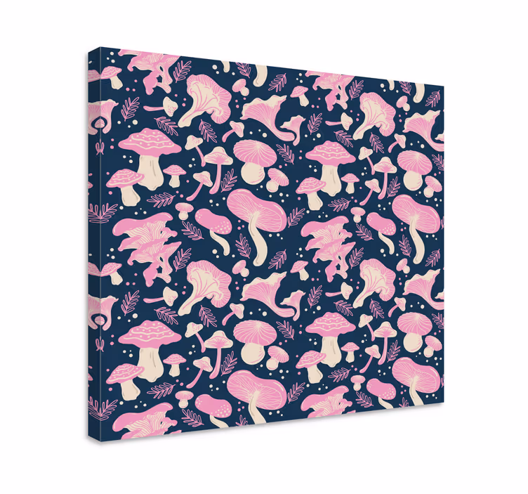 Mushroom illustration slikarsko platno z rastlinami - TenStickers