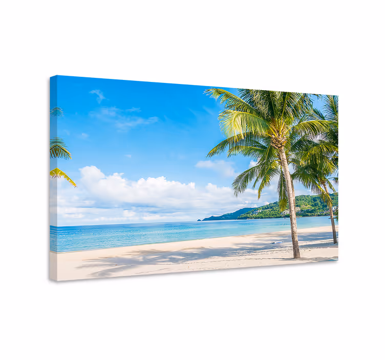 Tropical shoreline view platno slika zemljevidov - TenStickers