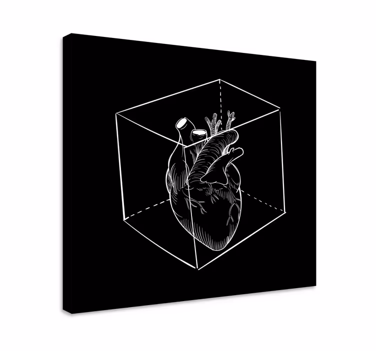 črno-beli stenski odtisi spalnice captive heart - TenStickers