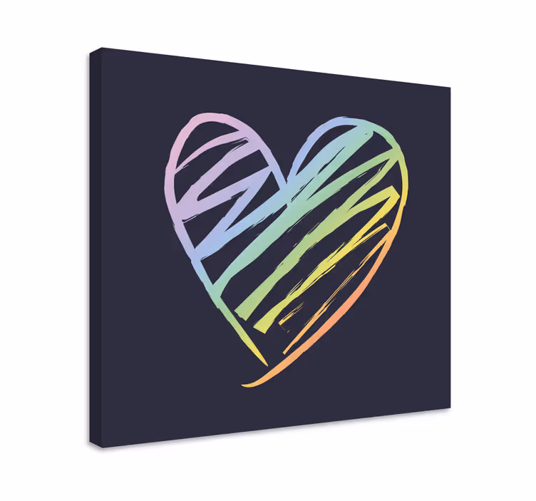Heart sketch platno s citatom za notranjo opremo - TenStickers