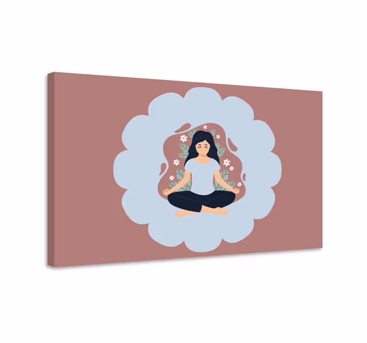 Meditative floral aura mandala platno za dekoracijo - TenStickers