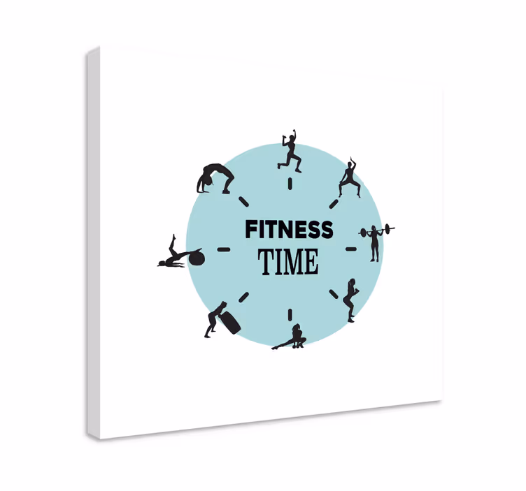 Fitness time clock platno s športnimi motivi - TenStickers