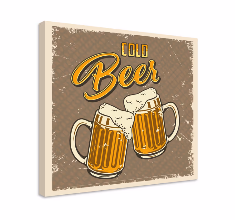 Vintage cold bear dekorativno platno za bar in restavracijo - TenStickers