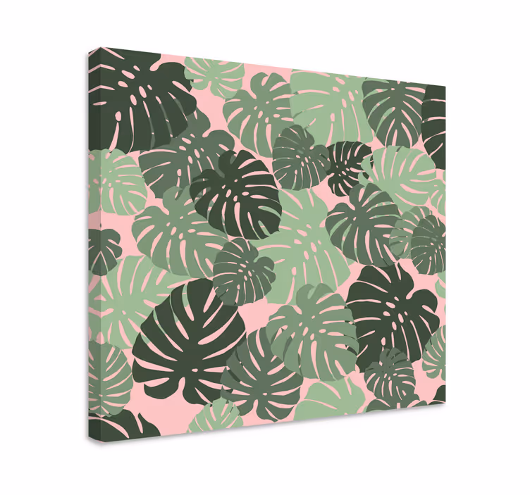 Tropical leaf motifs slikarsko platno z rastlinami - TenStickers