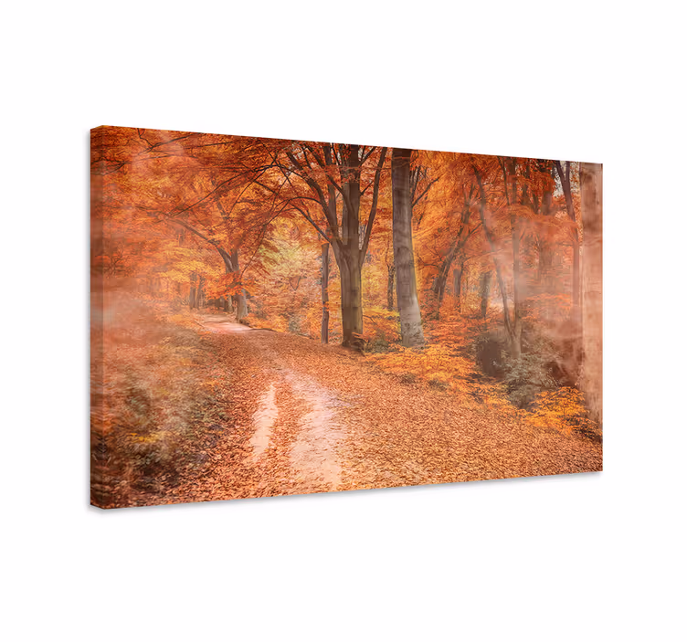 Serene autumn path platno slika zemljevidov - TenStickers
