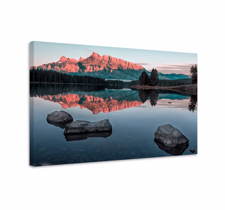 Serene mountain reflections platno zemljevidov - TenStickers