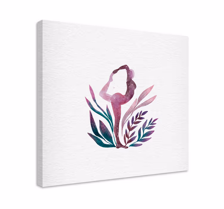 Graceful ballet silhouette platno slikanje s plesalci - TenStickers