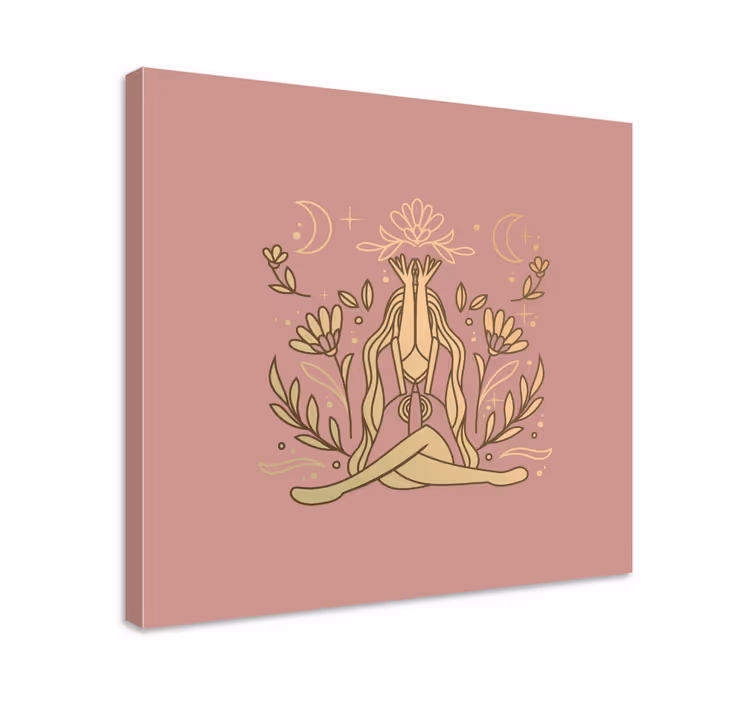 Meditative floral pose na platnu z zen motivom - TenStickers