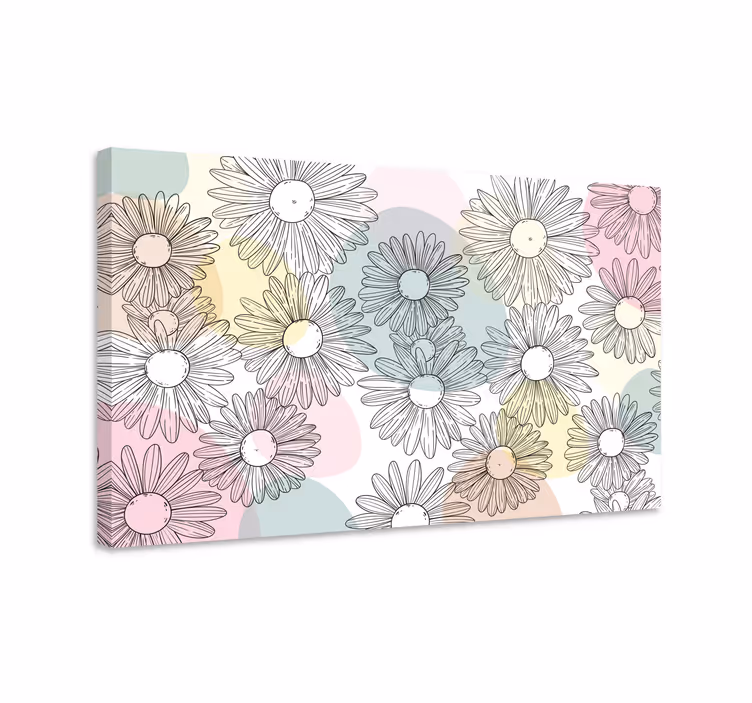 Daisy floral pattern slikarsko platno z rožami - TenStickers