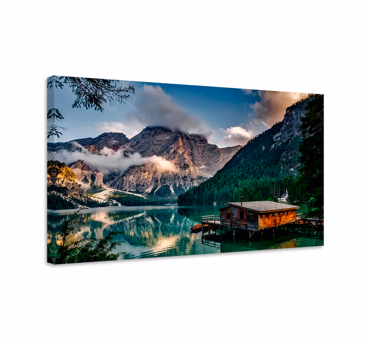 Mountain lake view platno slika zemljevidov - TenStickers