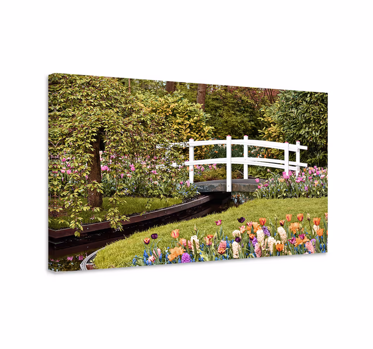 Garden bridge serenity slikarsko platno z rožami - TenStickers