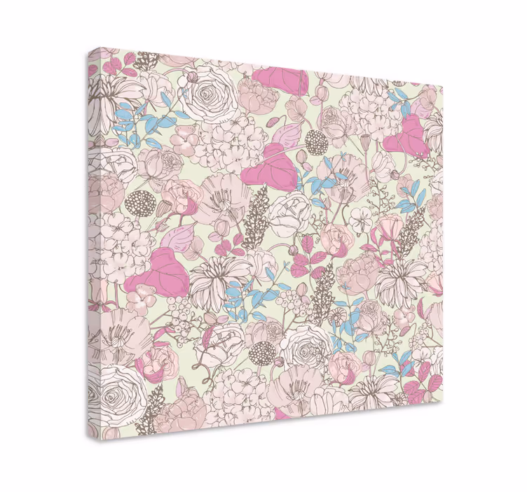 Floral bouquet pattern slikarsko platno z rožami - TenStickers