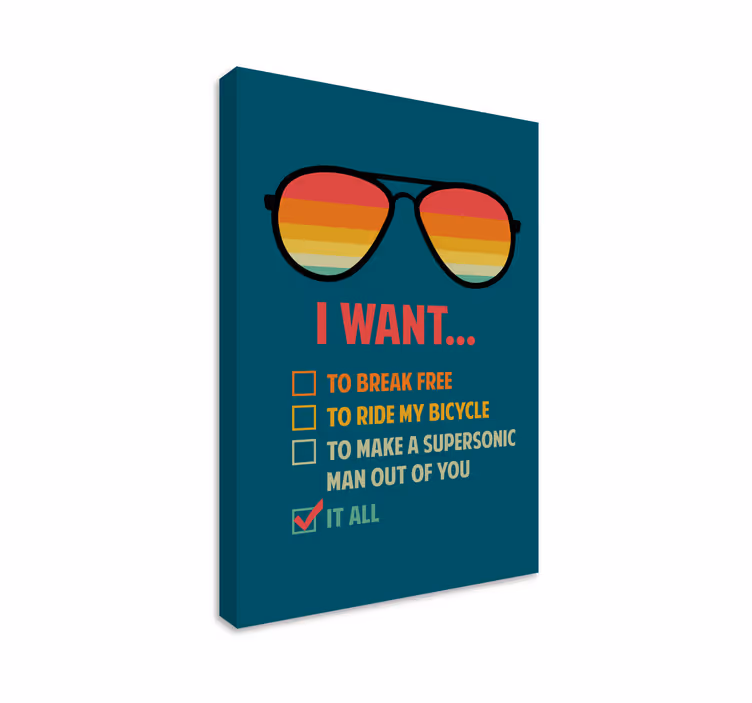 I want motivation platno s citatom za notranjo opremo - TenStickers