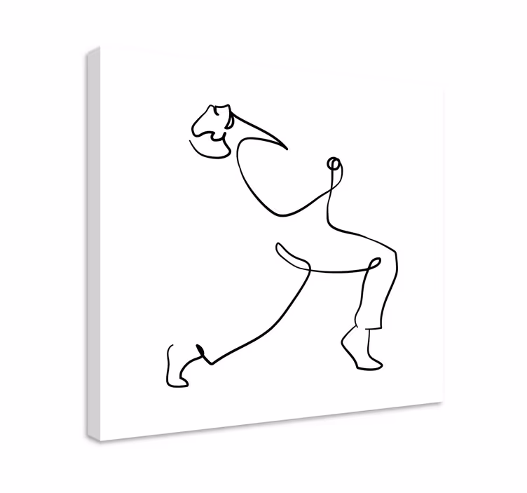 Dynamic human outline kompozicija ljudi na platnu - TenStickers
