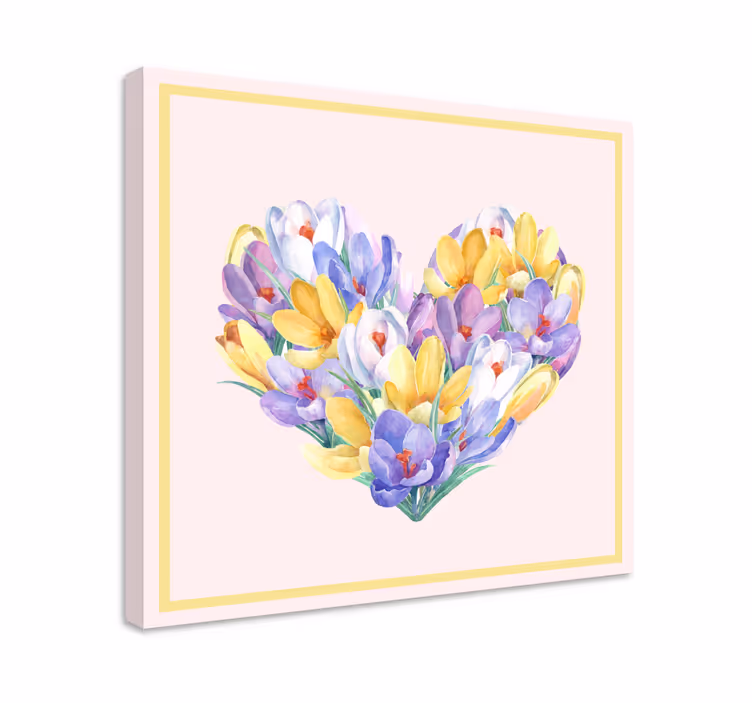 Heart-shaped blooms slikarsko platno z rožami - TenStickers