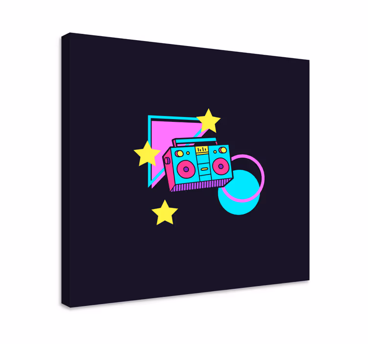 Retro boom box platno slikanje glasbe - TenStickers