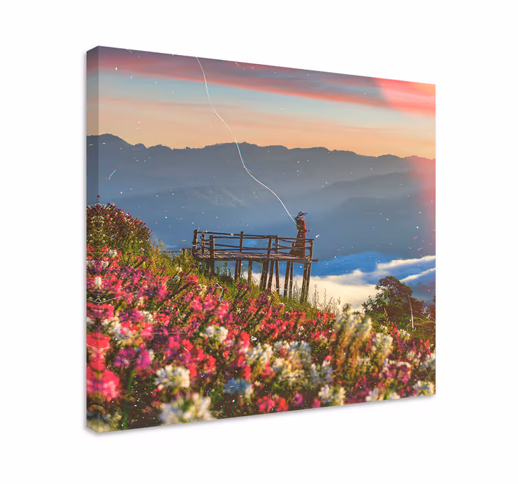 Mountain view serenity platno zemljevidov - TenStickers