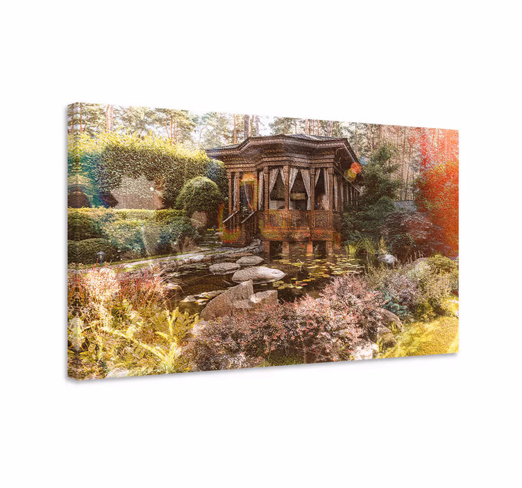 Serene garden retreat platno slika zemljevidov - TenStickers