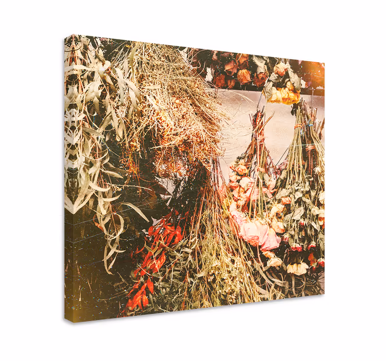 Dried floral arrangements slikarsko platno z rožami - TenStickers