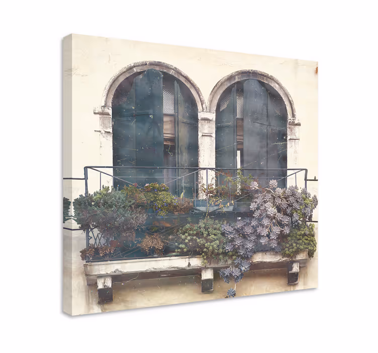 Charming arched windows platno z mestnimi motivi - TenStickers