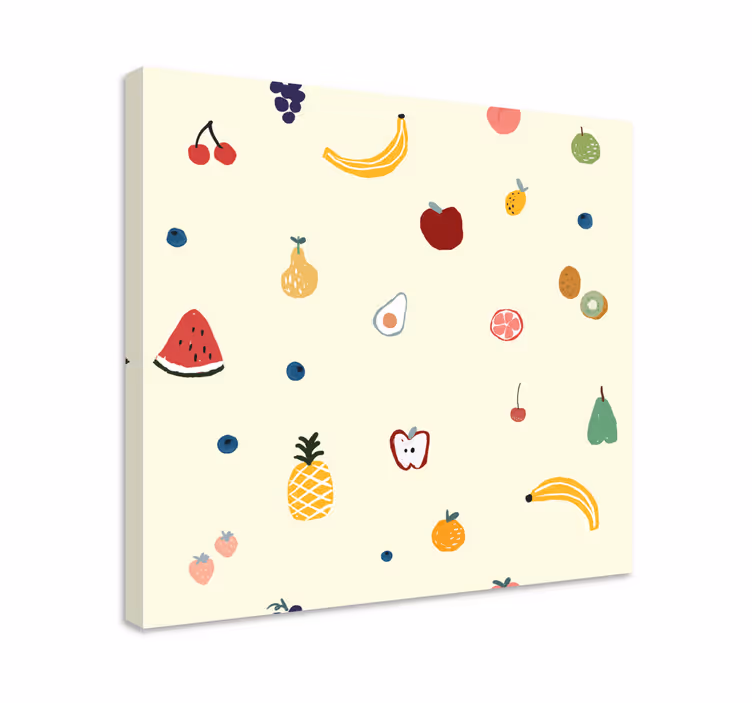 Colorful fruit scatter slikarska platna s sadjem - TenStickers