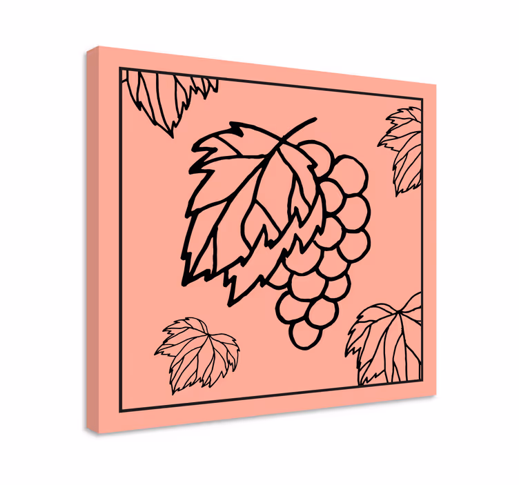 Grapes with leaves slikarska platna s sadjem - TenStickers
