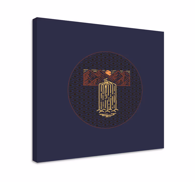 Serene waterfall scenery platno slika zemljevidov - TenStickers