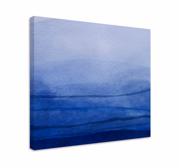 Layered blue tones povzetek na platnu - TenStickers
