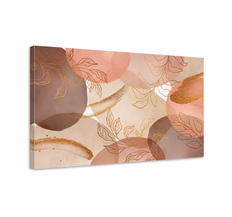 Abstract leaf patterns na platnu z geometrijskimi vzorci - TenStickers