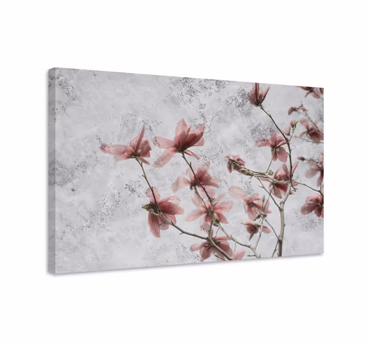Gentle pink blossoms slikarsko platno z rožami - TenStickers