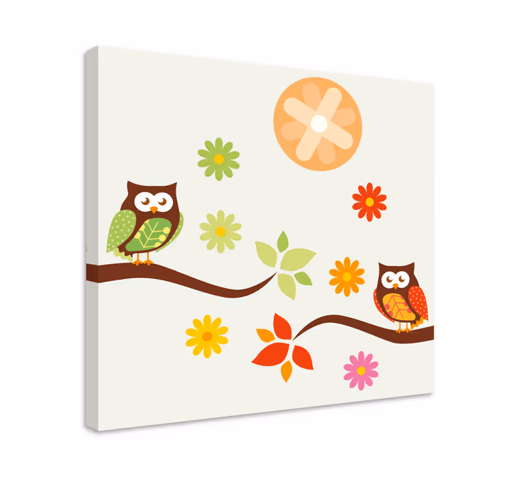 Owl family delight platna slike z živalskimi motivi - TenStickers