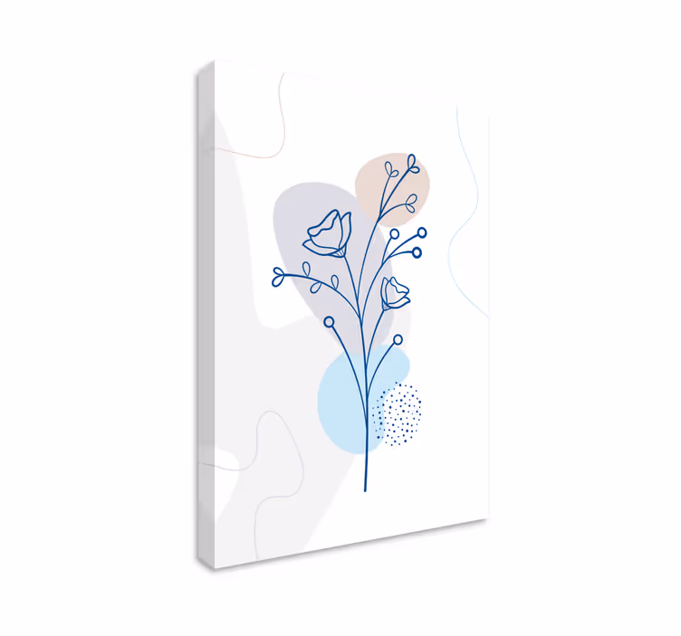 Floral outline composition slikarsko platno z rožami - TenStickers