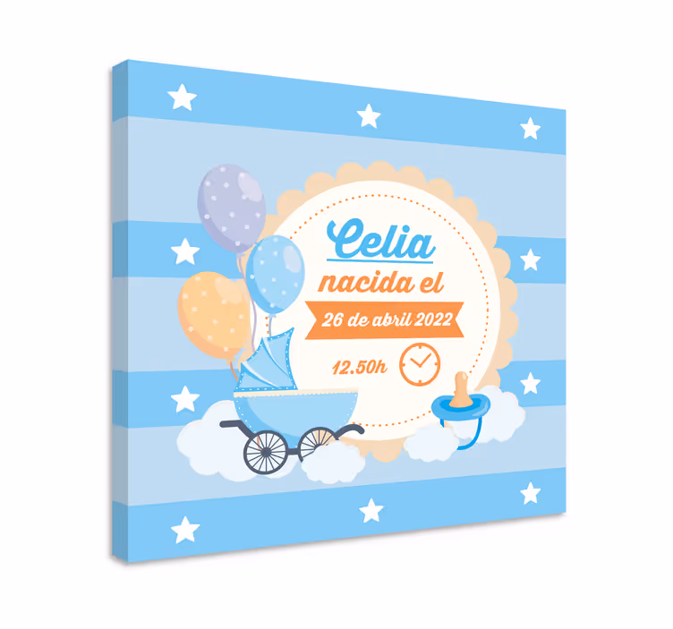 Baby announcement celebration platno slikanje za dojenčke - TenStickers