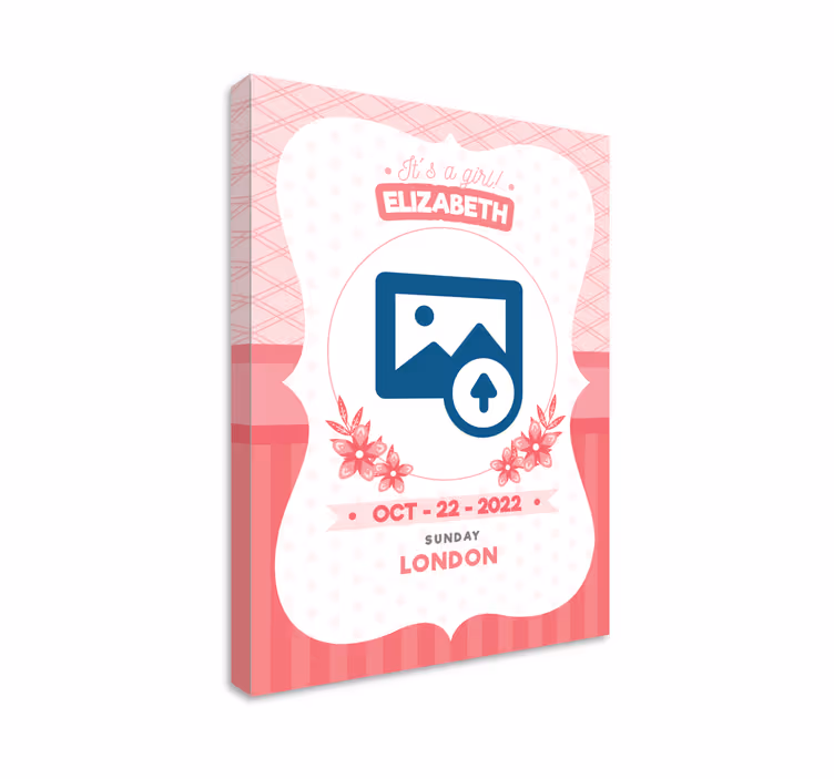 Personalised pink announcement platno slikanje za dojenčke - TenStickers